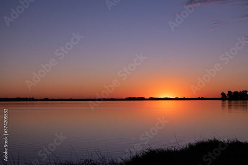 Sunset Over the Lake