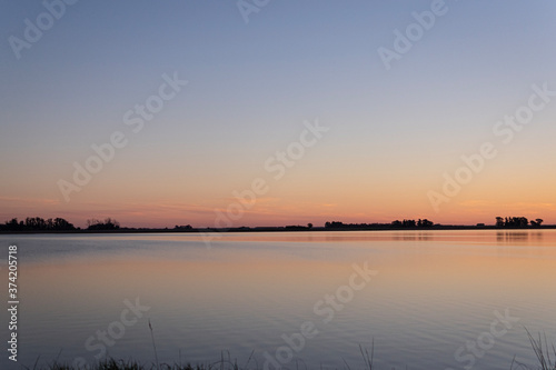 Sunset Over the Lake