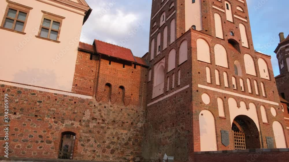 Tourist landmark attraction Mir Castle in Grodno region, Belarus Tourist landmark attraction Mir Castle in Grodno region, Belarus