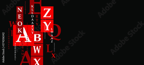 background with letters.	