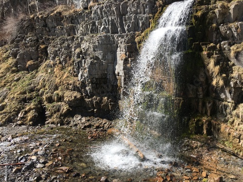 Waterfall cascading down the mountain
