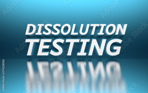 Fotografie Large bold scientific term, name of a method to test drug solubility - dissoluti