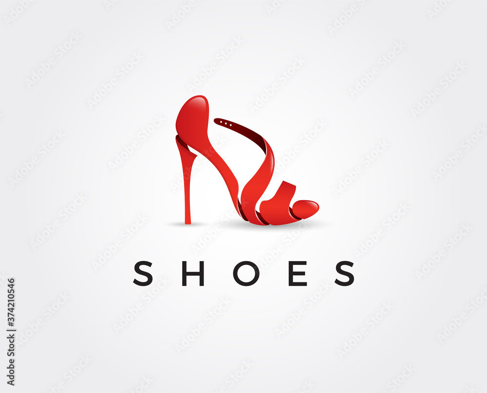 minimal shoes logo template - vector illustration Stock Vector | Adobe Stock