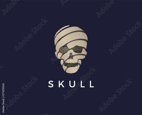 minimal skull logo template - vector illustration