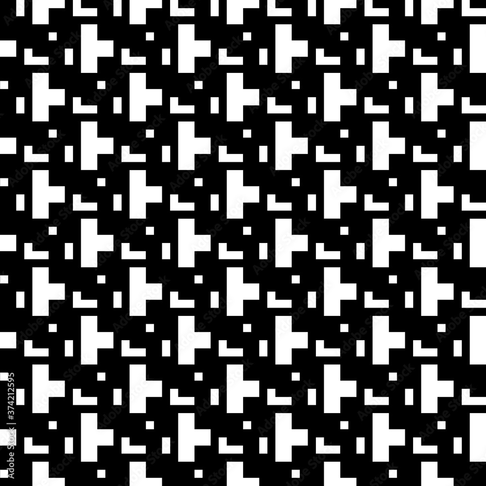 Repeated puzzle figures background. Seamless surface pattern design with mosaic ornament. Ethnic embroidery motif. Grid wallpaper. Digital paper for page fills, web designing, textile print. Vector. Repeated puzzle figures background. Seamless surface pattern design with mosaic ornament. Ethnic embroidery motif. Grid wallpaper. Digital paper for page fills, web designing, textile print. Vector.