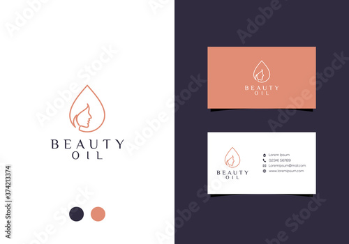 Beauty oil logo design and business cards