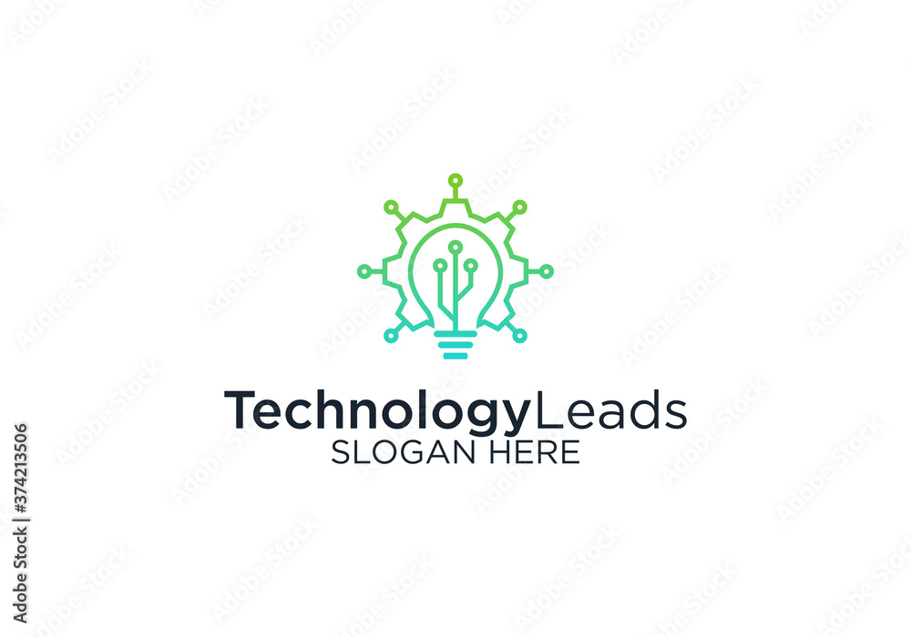 Technology leads logo design template