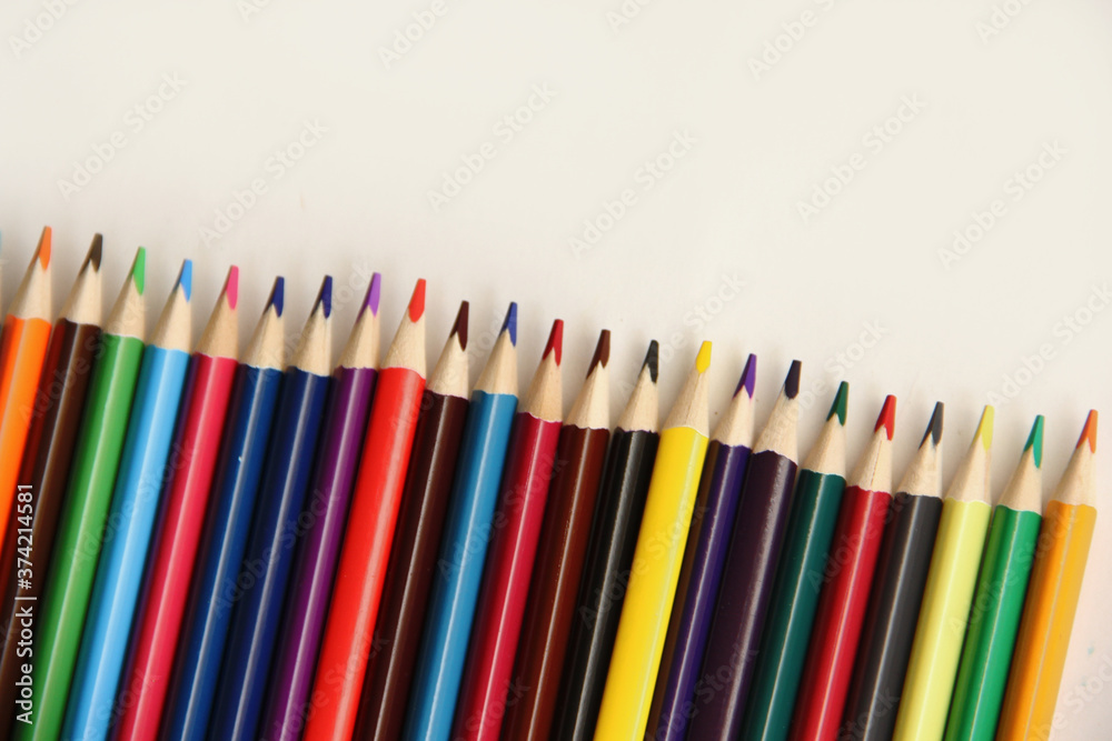 color pencils isolated on white background color pencils isolated on white background