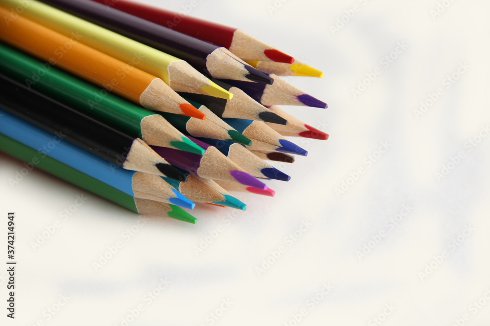 colored pencils on white background colored pencils on white background