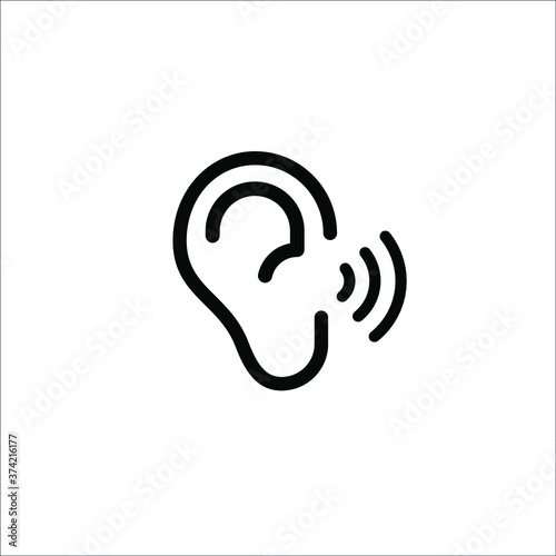Ear icon. Hearing symbol vector icon