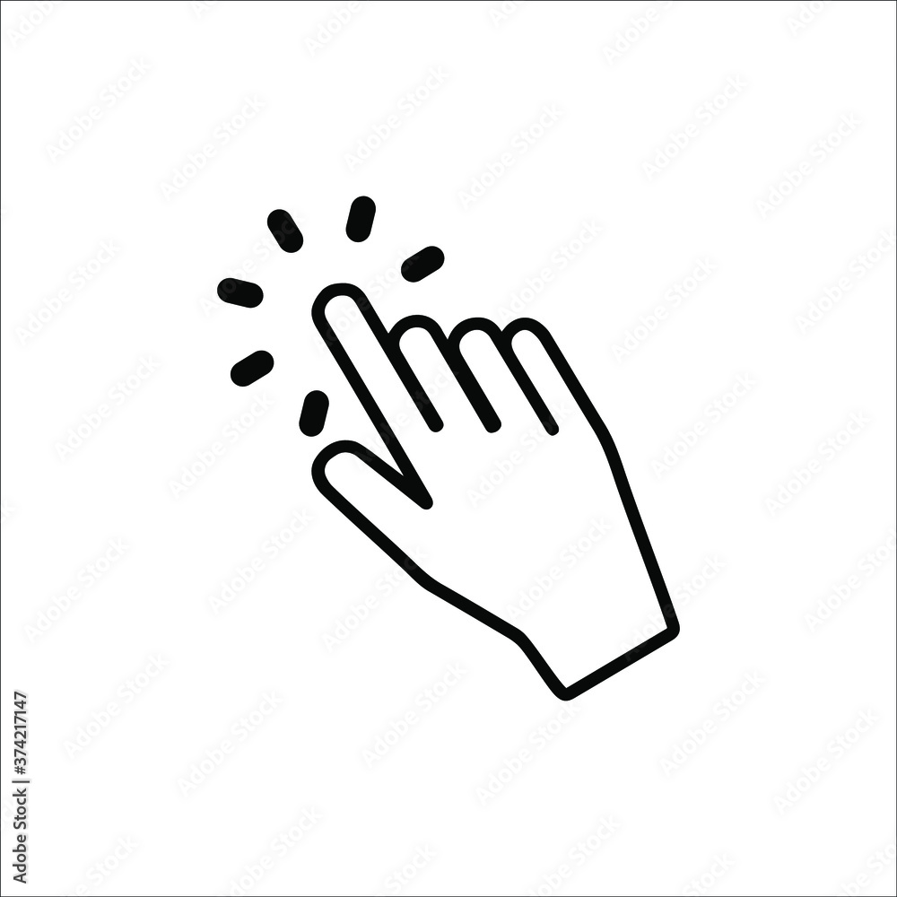 Computer mouse click cursor arrow icons set. Mouse click cursor collection.