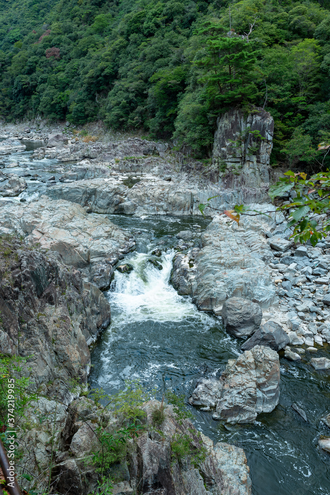 Summer view of Muko-river in Hyogo prefecture, Japan