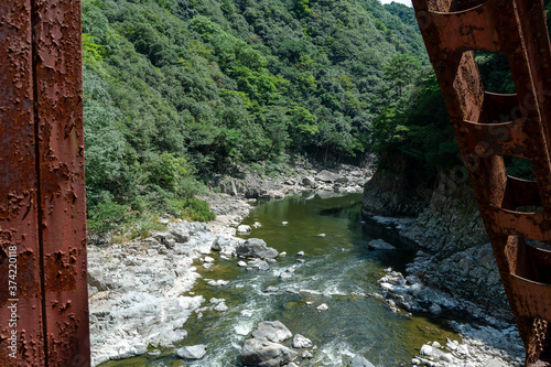 Summer view of Muko-river in Hyogo prefecture, Japan photo