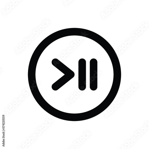 Play Button (Arrows) icon outline vector. isolated on white background