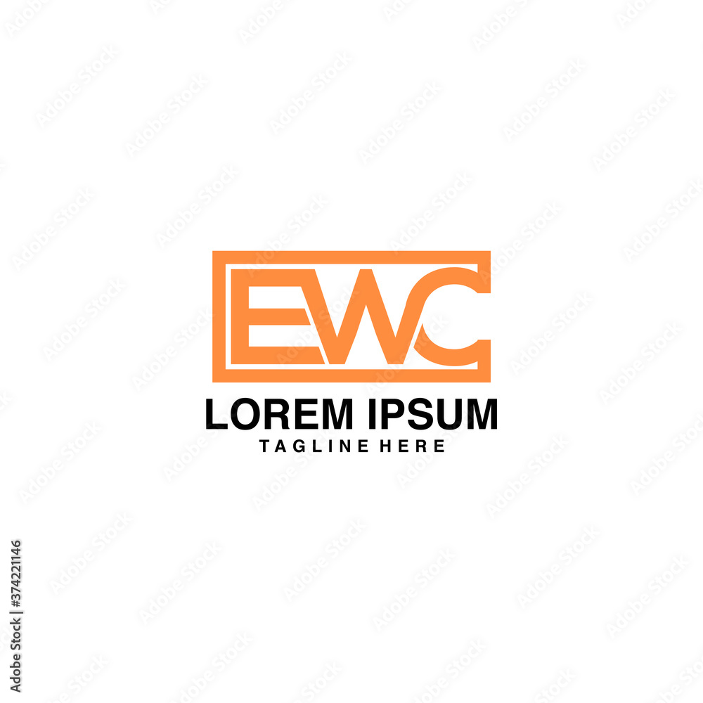 Obraz premium Luxury initial letter EWC logo design