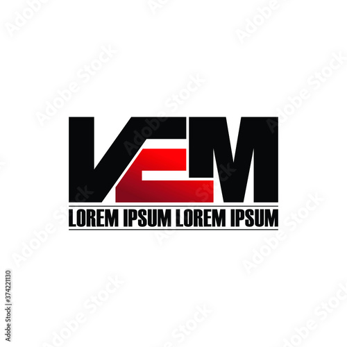 VEM letter monogram logo design vector