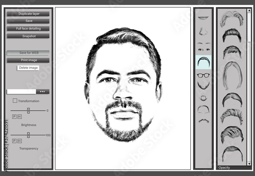 Photos Facial composite software for reconstructing suspected person's face
