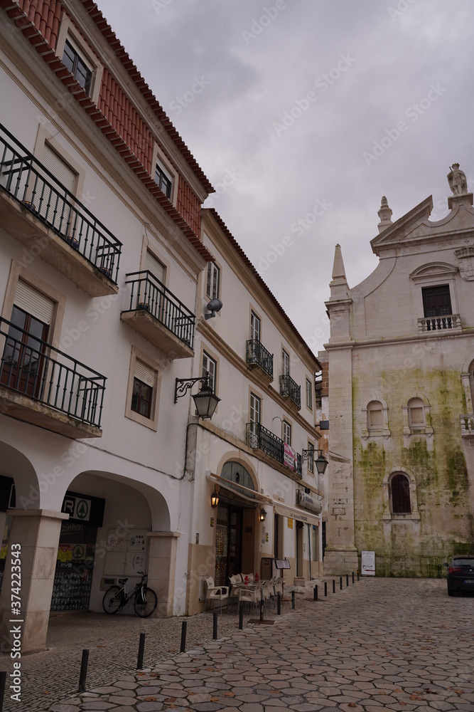 Alcobaca, village with Monastery in Portugal.. UNESCO World Heritage Site.