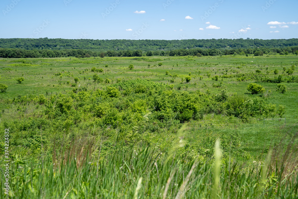 Prairie grassland view from the Seppmann Mill in Minneopa State Park - Mankato Minnesota
