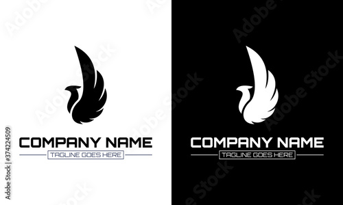 Ilustration vector graphic of eagle logo bird logo in black and white background