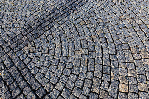 a road made of cobblestones