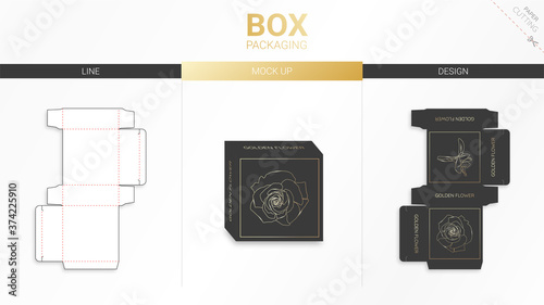 Box packaging and mockup die cut