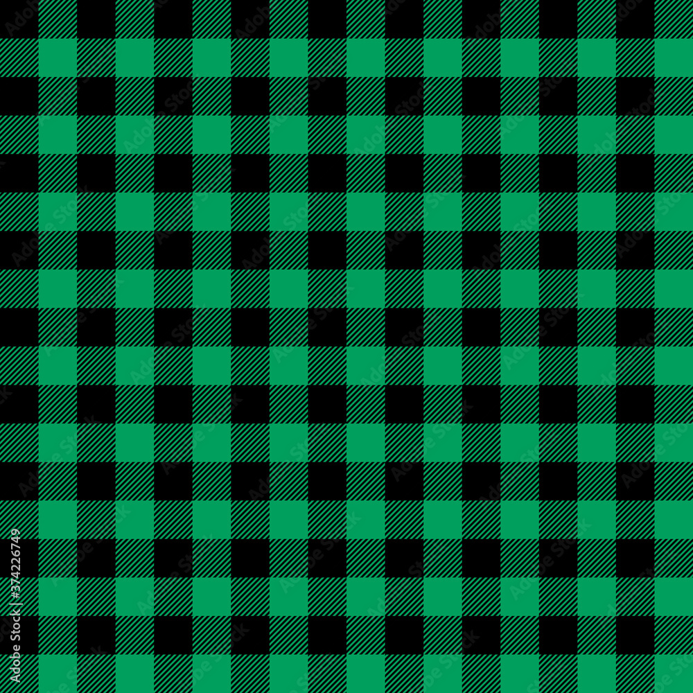 Tartan Shamrock Green plaid. Scottish pattern in black and green cage. Scottish cage. Traditional Scottish checkered background. Seamless fabric texture. Vector illustration Tartan Shamrock Green plaid. Scottish pattern in black and green cage. Scottish cage. Traditional Scottish checkered background. Seamless fabric texture. Vector illustration