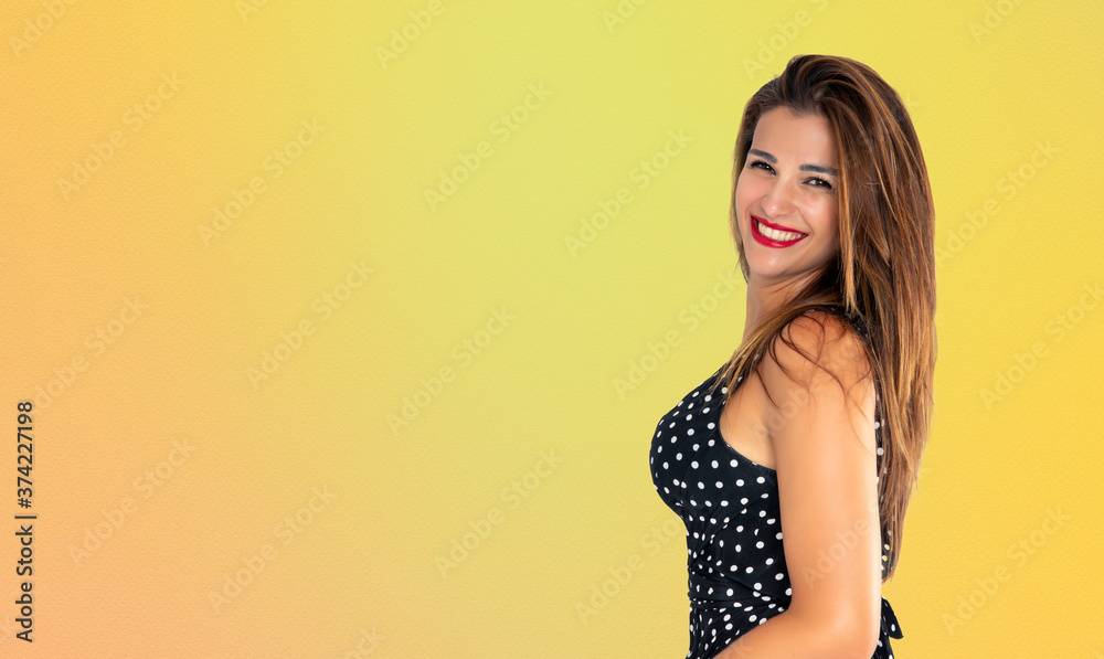 Beautiful smiling and elegant girl, looking at the camera with a big smile. Beautiful smiling and elegant girl, looking at the camera with a big smile.