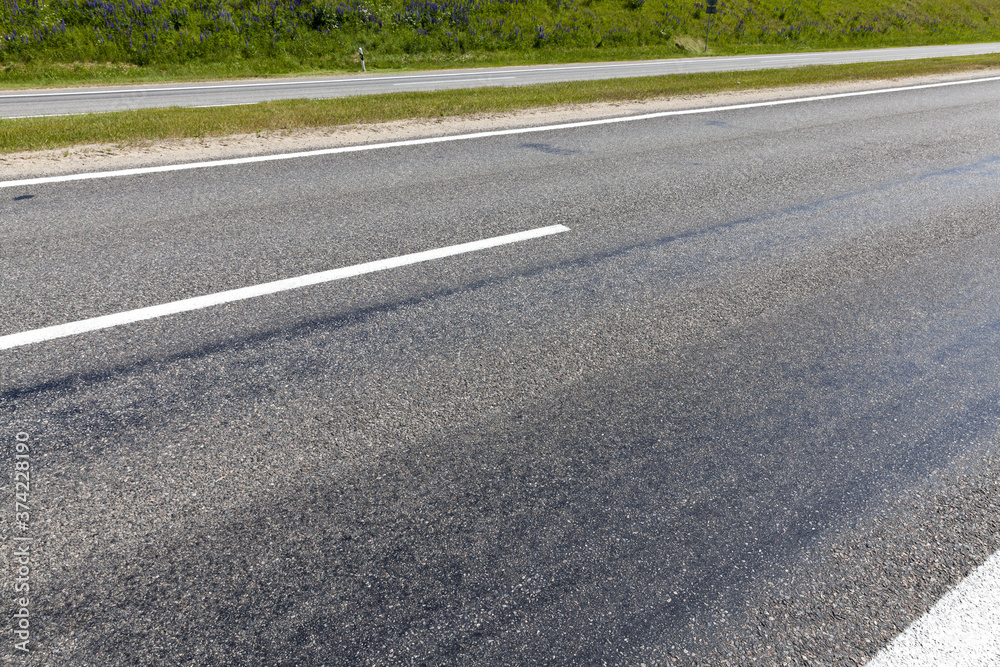 Obraz premium close-up of an asphalt road