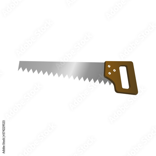 vector icon hand saw tools for repair tool kit sign, gradient color style