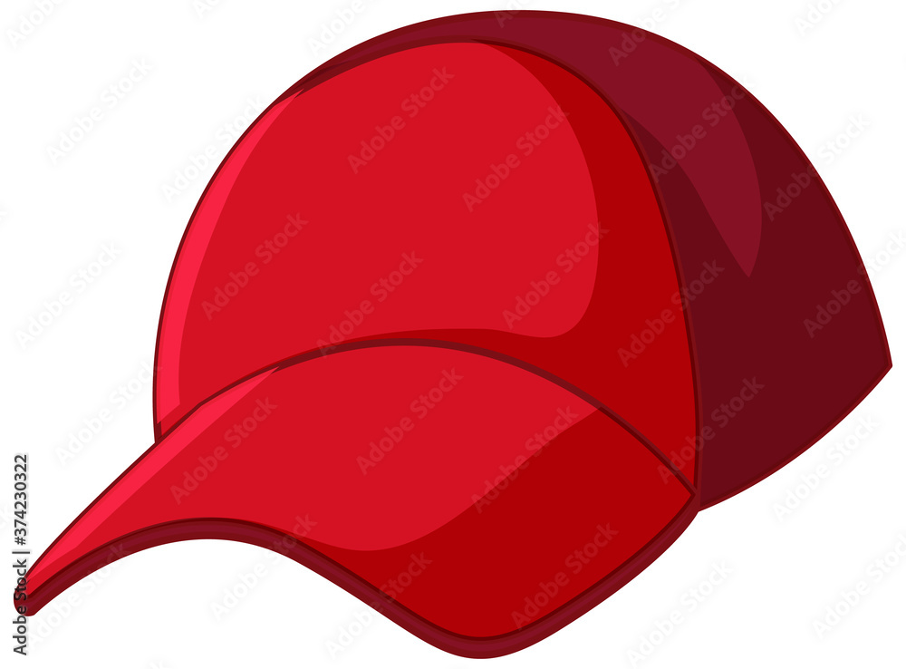 Red cap in cartoon style isolated on white background Red cap in cartoon style isolated on white background