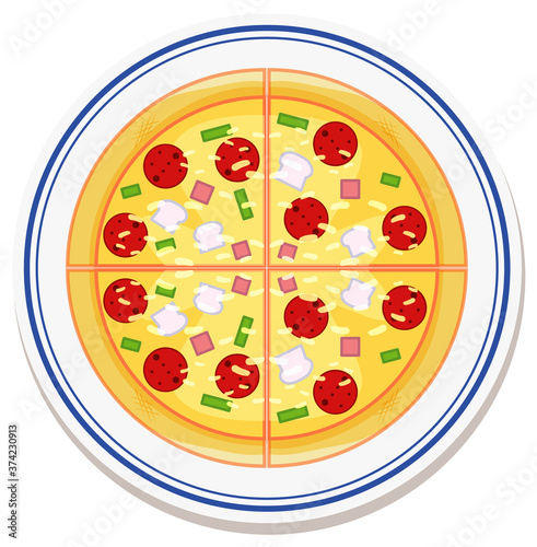 Aerial view of food on plate