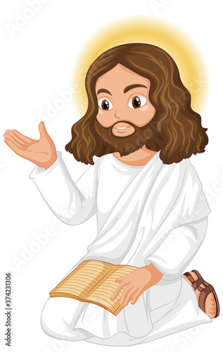 Jesus preaching in sitting position character