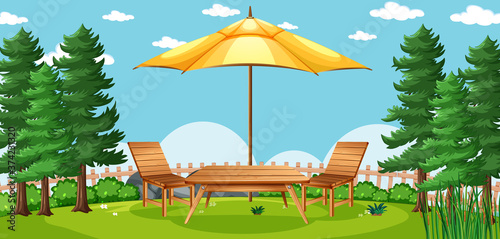 Nature park picnic empty scene