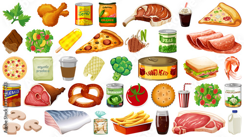 Set of food isolated