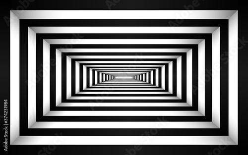 Fototapeta Naklejka Na Ścianę i Meble -  black and white tunnel texture background