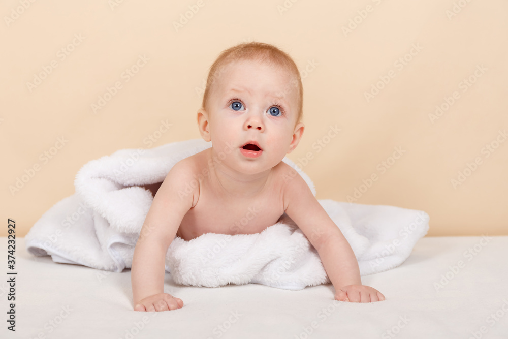 Portrait of little cute smiling baby boy at home. Adorable baby Portrait of little cute smiling baby boy at home. Adorable baby