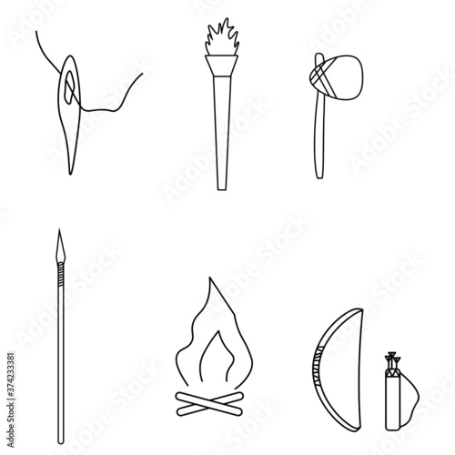 A SET OF TOOLS OF THE STONE AGE