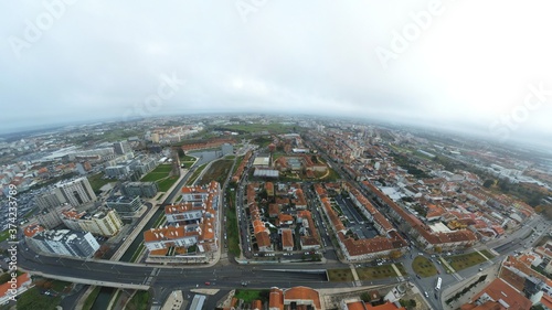 Aveiro, beautiful village. The Venice of  Portugal. Aerial Drone Photo
