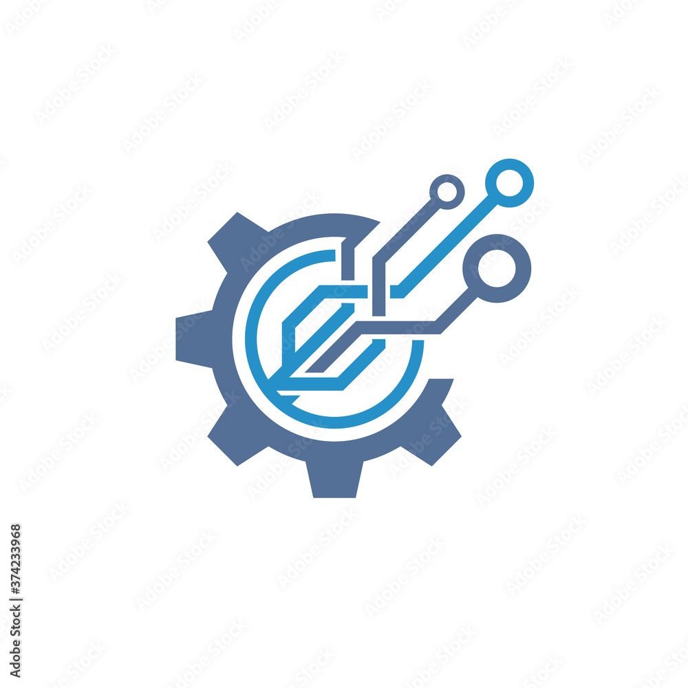 Technology logo illustration Technology logo illustration