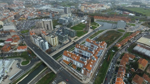 Aveiro, beautiful village. The Venice of  Portugal. Aerial Drone Photo