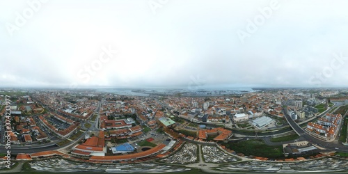 Aveiro, beautiful village. The Venice of  Portugal. Aerial Drone Photo