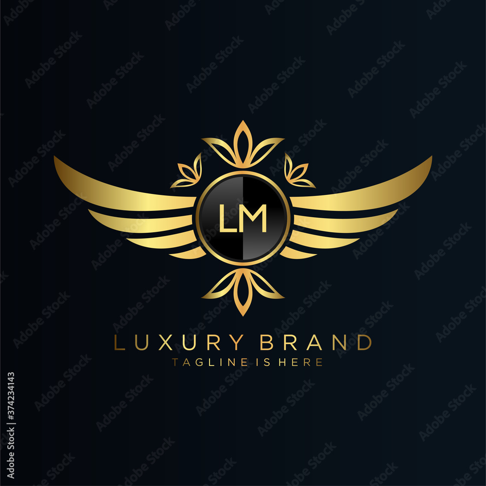 LM Letter Initial with Royal Template.elegant with crown logo vector ...