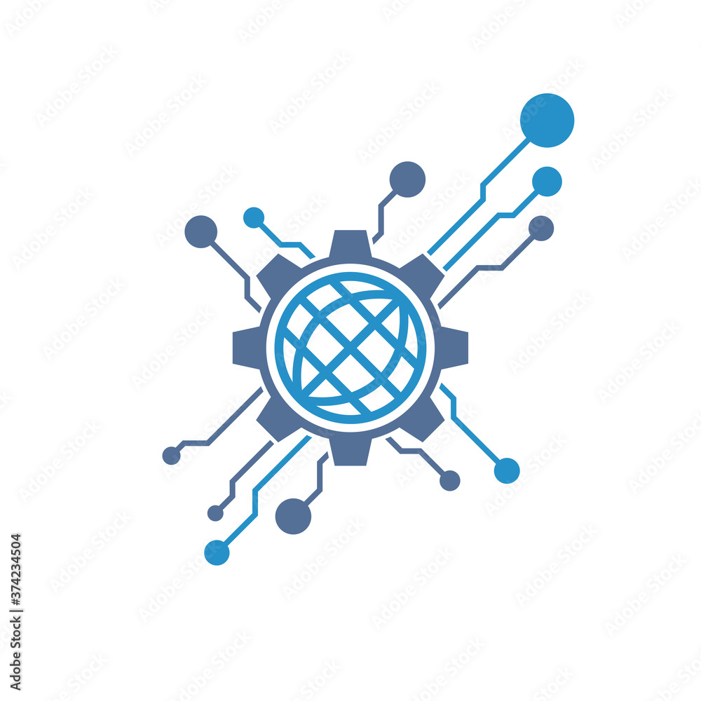 Technology logo illustration Technology logo illustration
