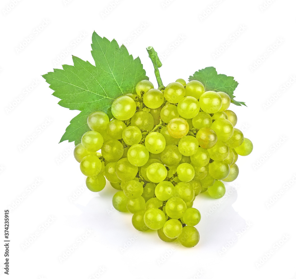Fresh green grapes isolated on white background. Fresh green grapes isolated on white background.