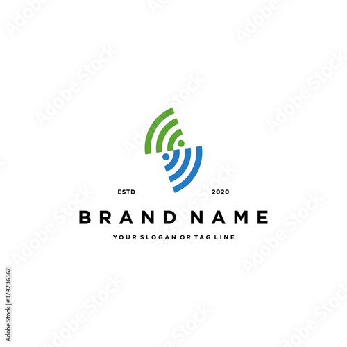 Letter S Wireless logo design vector photo