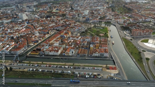 Aveiro, beautiful village. The Venice of  Portugal. Aerial Drone Photo