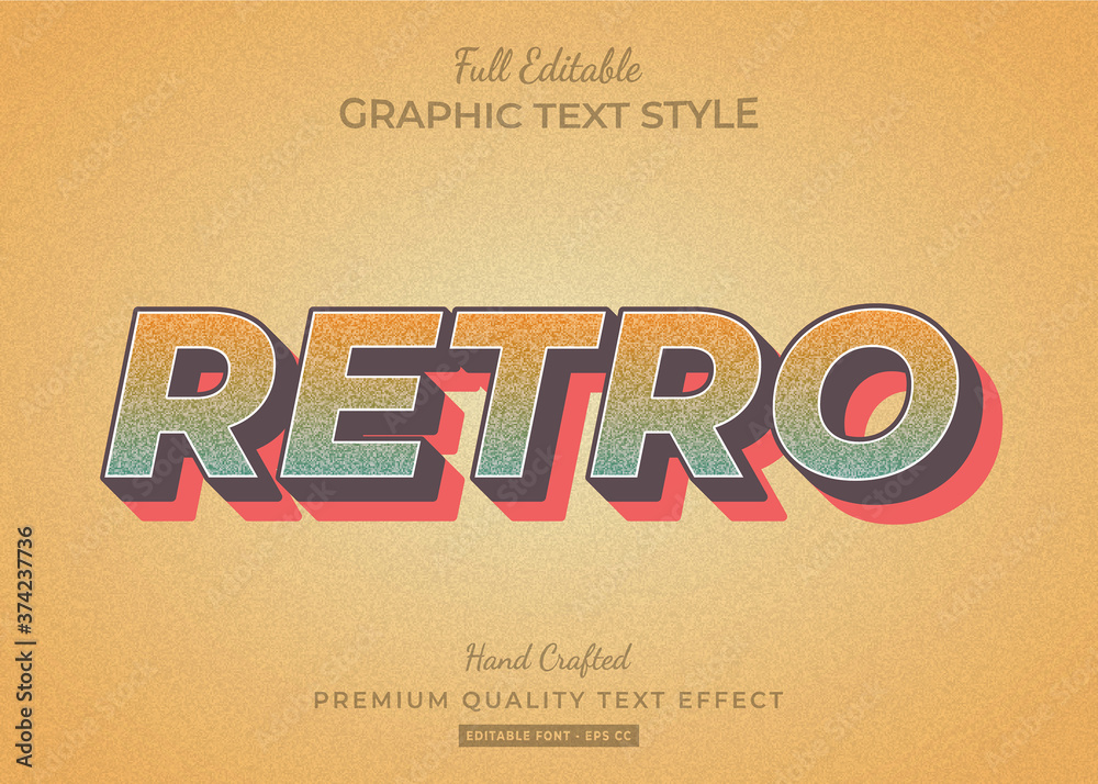Retro Old Grunge Text Style Effect Premium