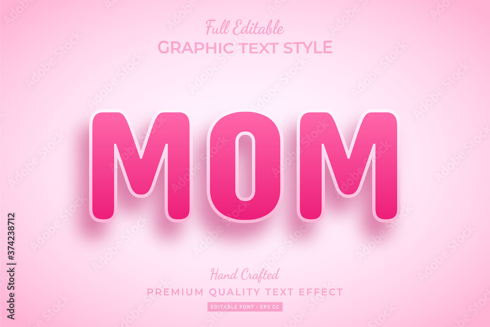 Pink Mom Text Style Effect Premium