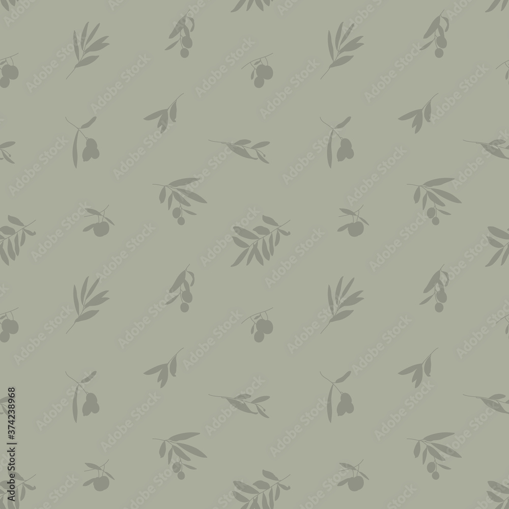 Olive Branch with Leaves and Fruit Seamless Pattern in a Trendy Minimal Style. Outline of a Botanical Background. Floral Green Vector Ornament for printing on fabric, invitation, wrapping, wallpaper Olive Branch with Leaves and Fruit Seamless Pattern in a Trendy Minimal Style. Outline of a Botanical Background. Floral Green Vector Ornament for printing on fabric, invitation, wrapping, wallpaper